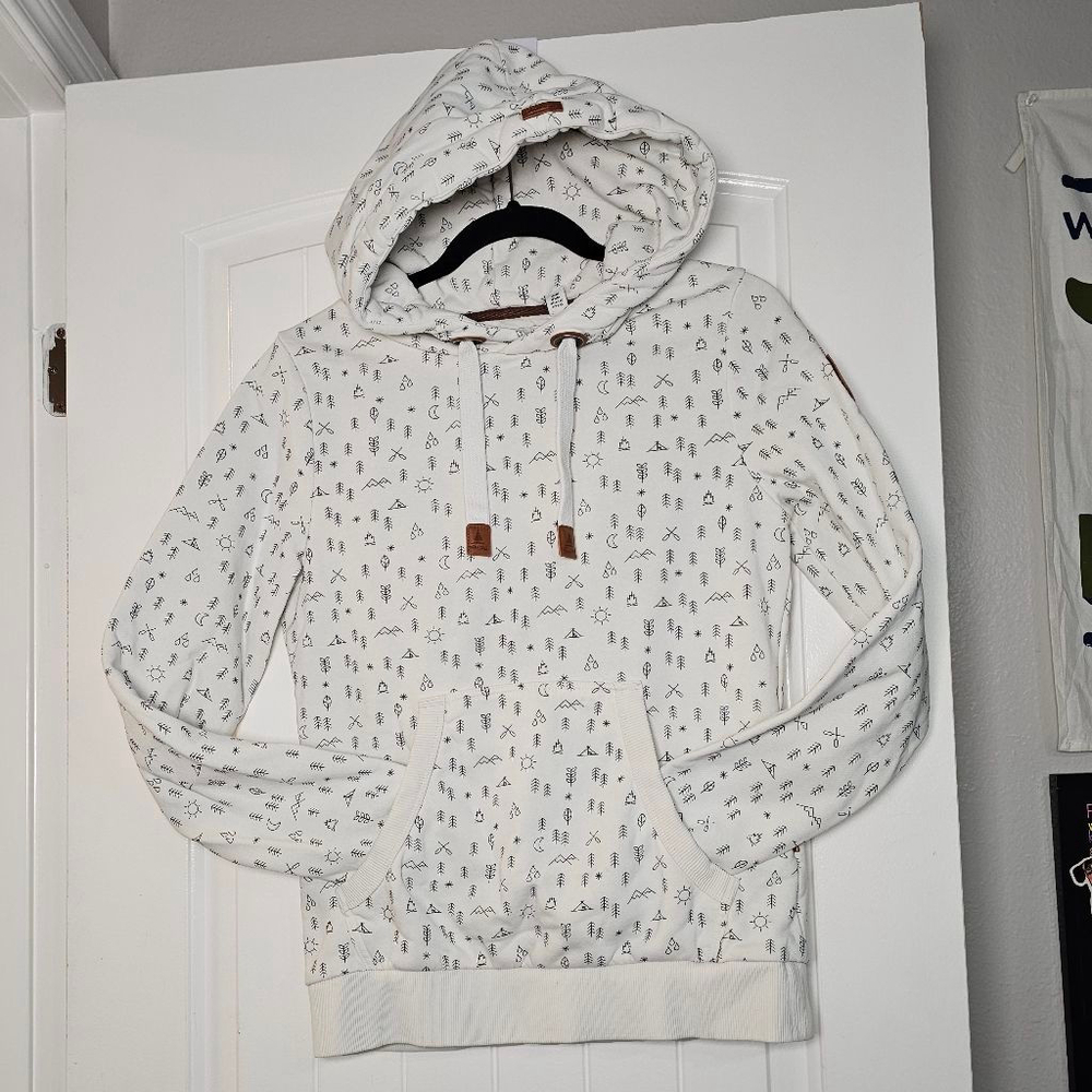 Wanakome sm white with pinstripe pattern design hoodie